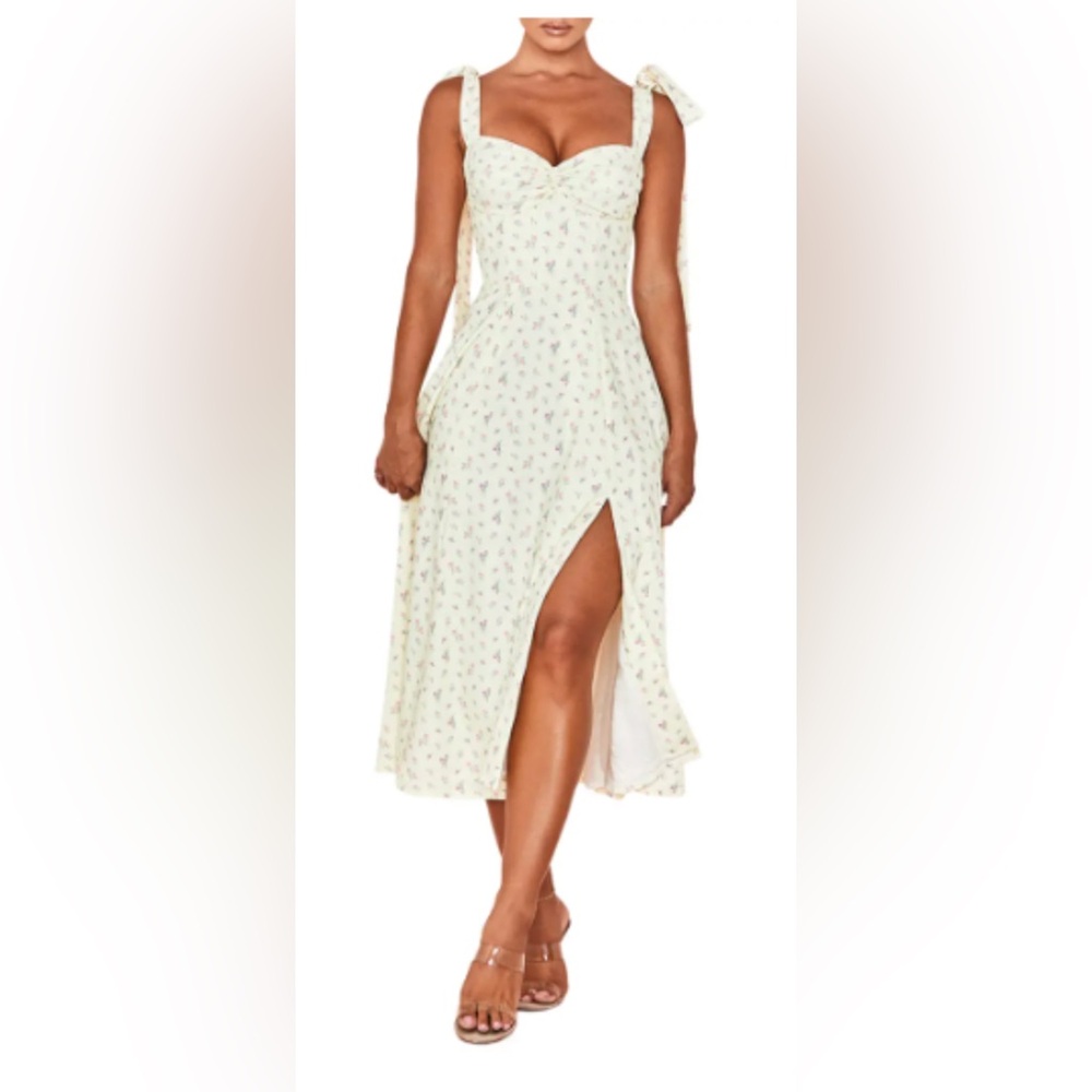 House of CB  pale yellow dress